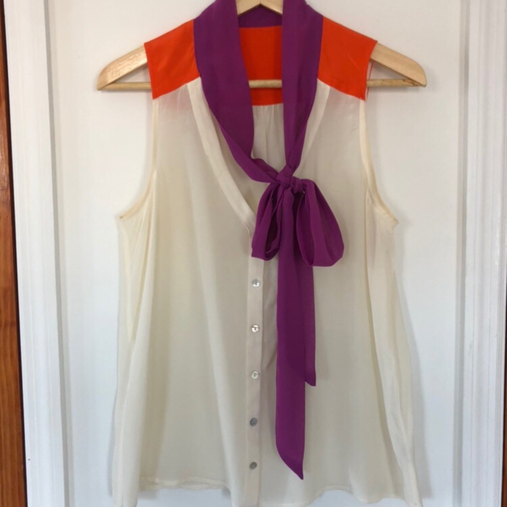 Silk Blouse with Pussy Bow Size S